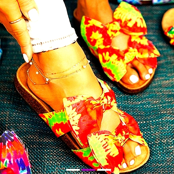 👣MATA SHOES Pink/Yellow Tie Dye Sandals Great Price Going Fast 🌞😘 - Picture 3 of 6